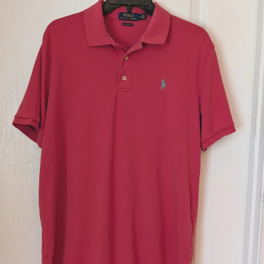 Ralph Lauren Deep Coral Short Sleeve Polo Shirt. Size Medium